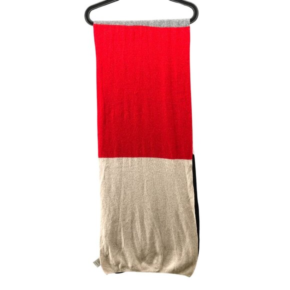 SANTACANA Madrid Merino Wool Cashmere Knit Rectangle Scarf Womens Winter - Picture 2 of 7